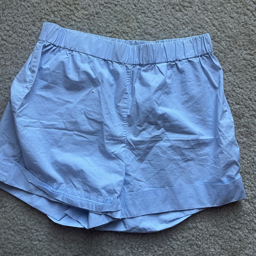 COS Light Blue Cotton Linen Boxer Shorts